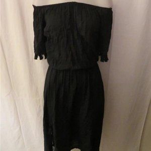 Elegant Black Off-Shoulder Swim Cover-Up